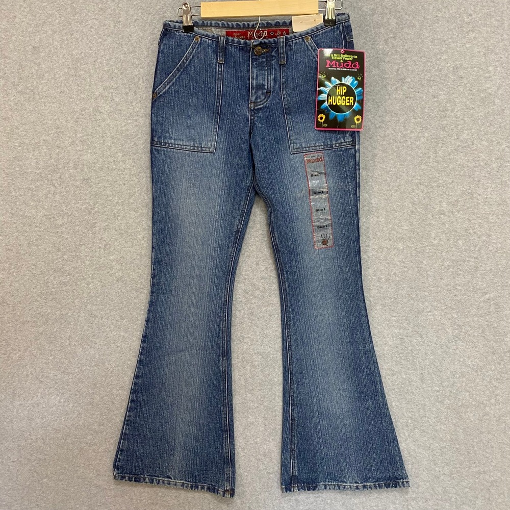 VINTAGE MUDD Women's Size 1 Hip Hugger Flare Jeans 100% Cotton Bootcut‎ Y2K NWT